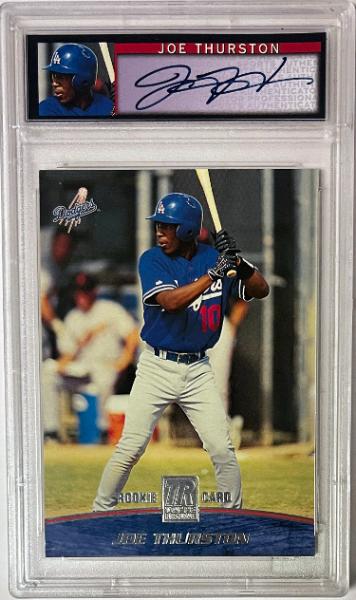 CTBL-042202 Joe Thurston Signed 2001 Topps Reserve Auto No.122- 1500-PSA Graded 8 NM-MT Rookie Card - Uncirculated & Dodgers
