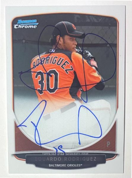 CTBL-042204 Eduardo Rodriguez 2013 Bowman Chrome Prospects On Auto No.BCA-ER Card - Baltimore Orioles