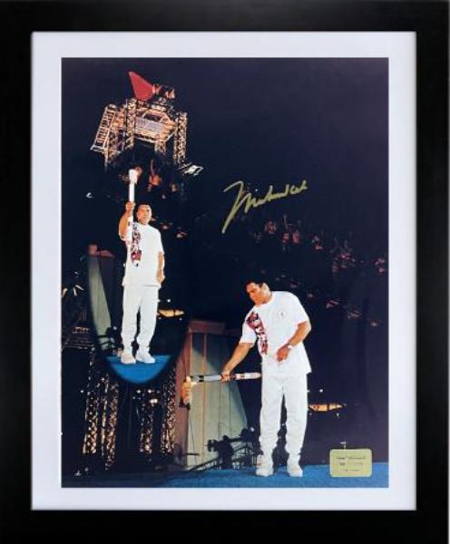 Picture of RDB Holdings & Consulting CTBL-F42756 Muhammad Ali Signed 16 x 20 in. 1996 Atlanta Olympics Torch Lighting Custom Framing Photo - 1996 Beckett & Ali & Prince COA with VHS Tape