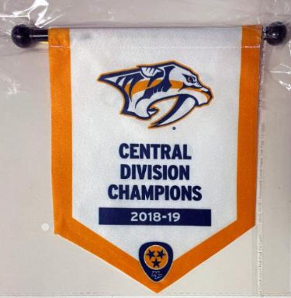 CTBL-042339 Nashville Predators 2018-2019 Central Division Champions Mini Banner Arena Giveaway NHL Hockey
