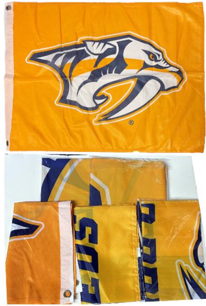 CTBL-042344 Nashville Predators Logo NHL Lot of 5 Flags - 18 x 25 in. & 24 x 36 in. & 36 x 60 in. - Arena Giveaways