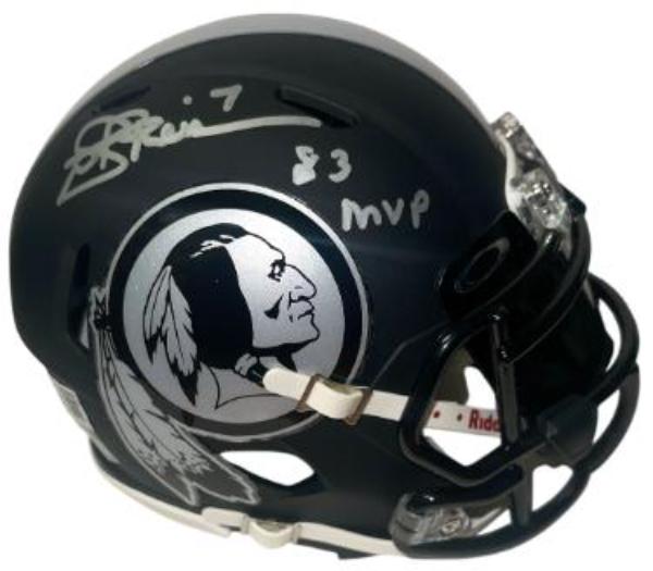 CTBL-042390 Joe Theismann Signed Washington Eclipse Alt Speed Mini Helmet with Oakley Visor 83 MVP- Beckett Witnessed No.2W732178