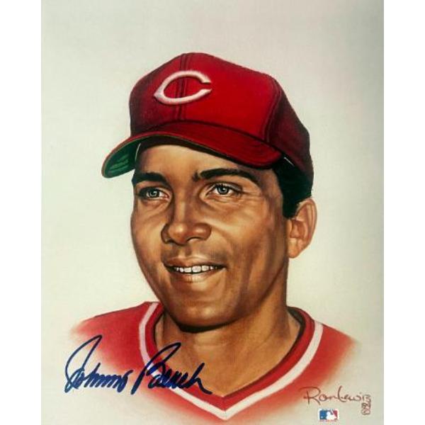 CTBL-042722 Johnny Bench Signed Cincinnati Reds MLB Licensed Ron Lewis 89 8 x 10 in. Photo - & 5000 - Tuff Stuff COA