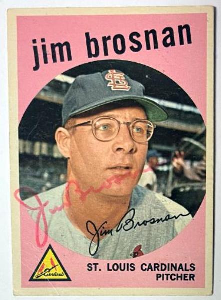 CTBL-042036 Jim Brosnan Signed 1959 Topps On Auto No.194 Card - COA - St. Louis Cardinals