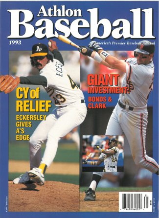 Picture of Athlon CTBL-S13241 Barry Bonds & Will Clark Unsigned San Francisco Giants Sports 1993 MLB Baseball Preview Magazine with Eckersley