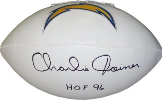 Picture of Athlon CTBL-012775 Charlie Joiner Signed San Diego Chargers Logo Football - HOF 96