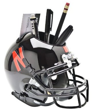 Picture of Athlon CTBL-013891 Nebraska Cornhuskers Black NCAA Football Schutt Mini Helmet Desk Caddy