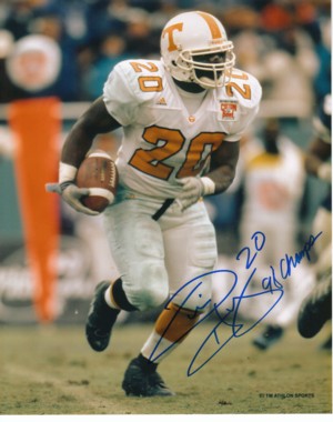 Picture of Athlon CTBL-004190b Travis Henry Signed Tennessee Vols 8 x 10 Photo 98 Champs