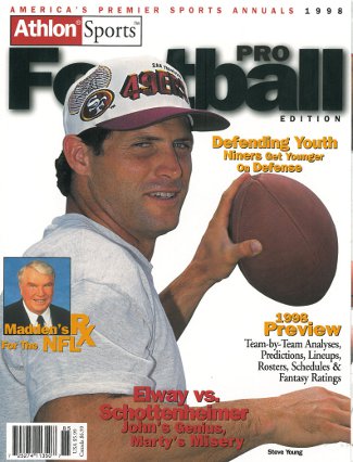 Picture of Athlon CTBL-012505 Steve Young Unsigned San Francisco 49ers Sports 1998 NFL Pro Football Preview Magazine