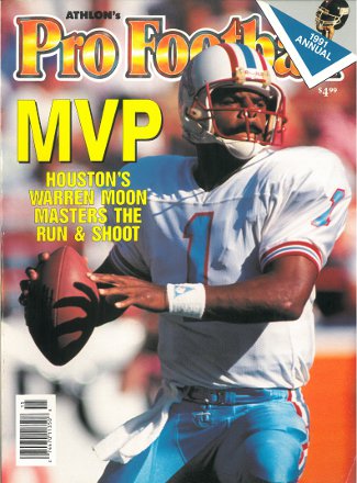 Picture of Athlon CTBL-012539 Warren Moon Unsigned Houston Oilers Sports 1991 NFL Pro Football Preview Magazine