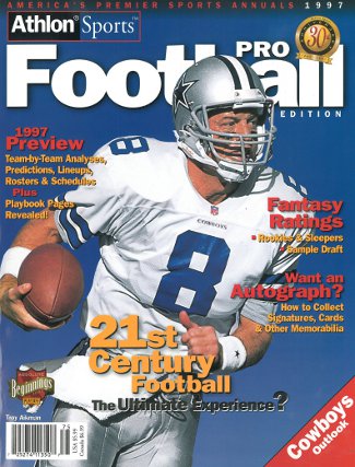 Picture of Athlon CTBL-012553 Troy Aikman Unsigned Dallas Cowboys Sports 1997 NFL Pro Football Preview Magazine