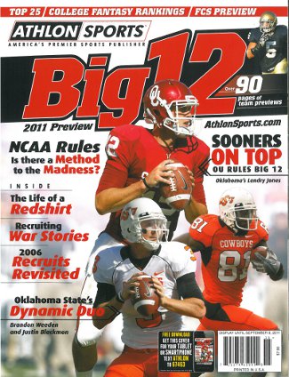 Picture of Athlon CTBL-012557 Brandon Weeden And Justin Blackmon Unsigned Oklahoma State Cowboys Sports 2011 College Football Big 12 Preview Magazine