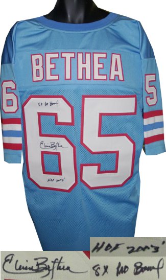 Picture of Athlon CTBL-014756N Elvin Bethea Signed Blue TB Custom Stitched Pro Style Football Jersey with Dual 8X Pro Bowl & HOF 2003&#44; Extra Large