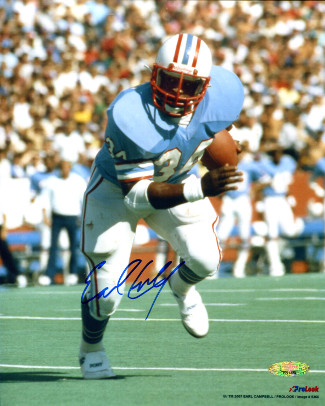 Picture of Athlon CTBL-015803 Earl Campbell Signed Houston Oilers 8 x 10 Photo - Blue Jersey - Tri-Star Hologram