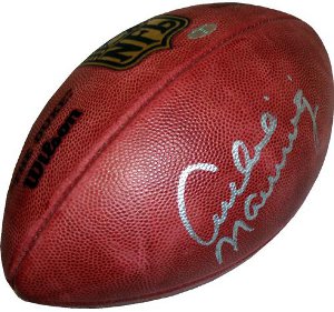 Picture of Athlon CTBL-009862a Archie Manning Signed Official NFL New Duke Football - Steiner Hologram New Orleans Saints Silver Sig