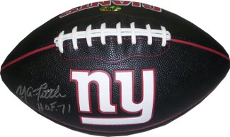 Picture of Athlon CTBL-014685 Y.A. Tittle Signed New York Giants Black Logo Football HOF 71