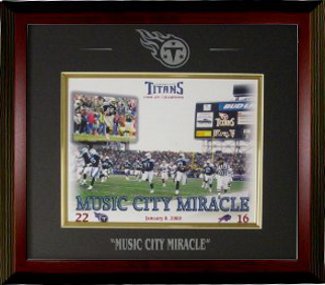 Picture of Athlon CTBL-003112d Music City Miracle Unsigned Tennessee Titans 8 X 10 Photo Custom Engraved Framed - Mahogany