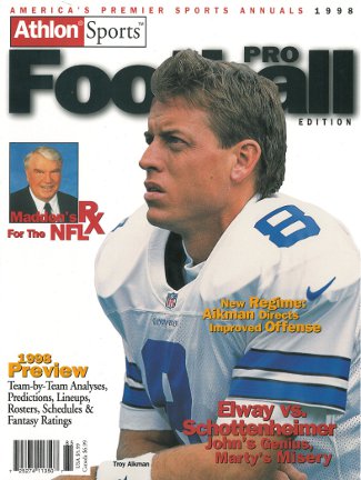 Picture of Athlon CTBL-012298 Troy Aikman Unsigned Dallas Cowboys Sports 1998 NFL Pro Football Preview Magazine