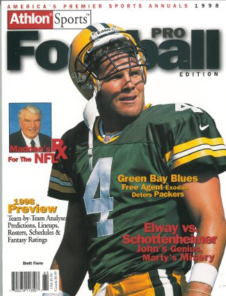 Picture of Athlon CTBL-012303 Brett Favre Unsigned Bay Packers Sports 1998 NFL Pro Football Preview Magazine - Green