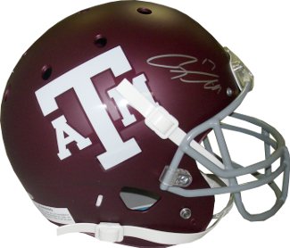 Picture of Athlon CTBL-012317 Ryan Tannehill Signed Texas A&M Aggies Maroon Schutt Full Size Replica Helmet - No.17