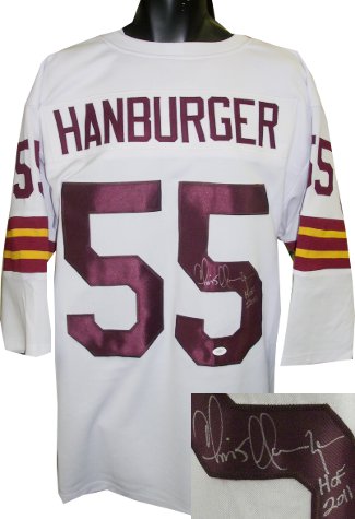 Picture of Athlon CTBL-014582N Chris Hanburger Signed White TB Custom Stitched Pro Style Football Jersey with JSA Hologram 0.75 Sleeves HOF 2011&#44; Extra Large