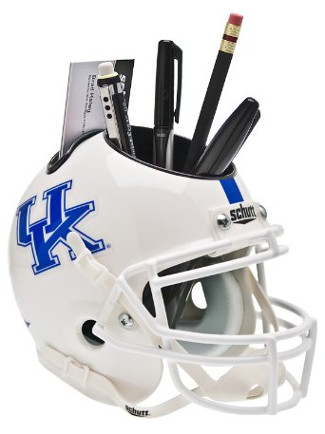Picture of Athlon CTBL-015621 Kentucky Wildcats NCAA Football White Schutt Mini Helmet Desk Caddy