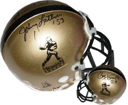 CTBL-B5134B Paul Hornung & Johnny Lattner Signed Heisman Authentic Mini Helmet Notre Dame, BAS- Beckett Hologram -  RDB Holdings & Consulting, CTBL_B5134B