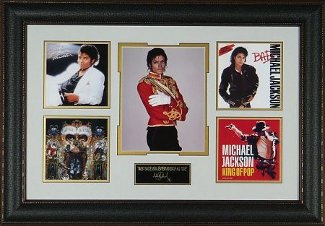 Picture of Athlon CTBL-015519 Michael Jackson Unsigned Engraved Signature Series Leather Framed 5 Photo - Albums - Entertainment - 31 x 21