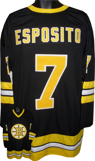 Picture of Athlon CTBL-015474N Phil Esposito Unsigned TB Custom Stitched Pro Style Hockey Jersey - Black - Extra Large