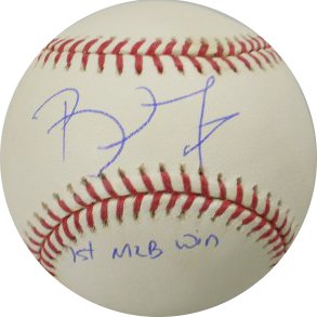 Picture of Athlon CTBL-001951c Brett Myers Signed Official Major League Baseball 1St MLB Win
