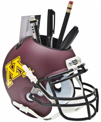 Picture of Athlon CTBL-015358 Minnesota Golden Gophers Maroon Matte NCAA Football Schutt Mini Helmet Desk Caddy