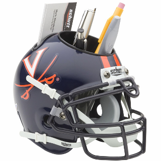 Picture of Athlon CTBL-015364 Virginia Cavaliers Navy NCAA Football Schutt Mini Helmet Desk Caddy
