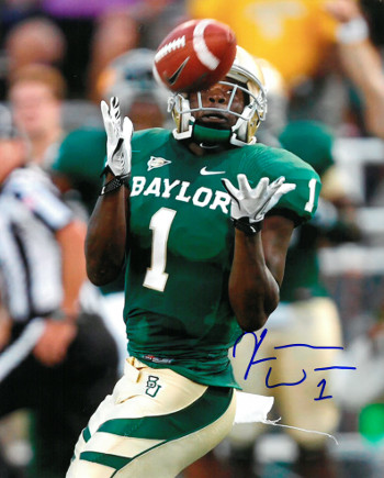 CTBL-017107 Kendall Wright Signed Baylor Bears 8 x 10 Photo - No.1 Green Jersey Catch