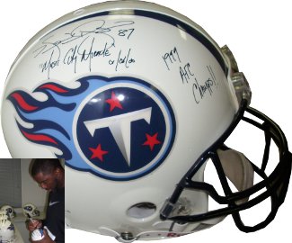 Picture of Athlon CTBL-017158 Kevin Dyson Signed Tennessee Titans Full Size Replica Helmet - Music City Miracle & 99 AFC Champs