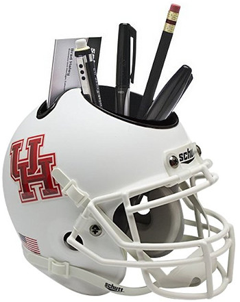 Picture of Athlon CTBL-018112 Houston Cougars White NCAA Football Schutt Mini Helmet Desk Caddy