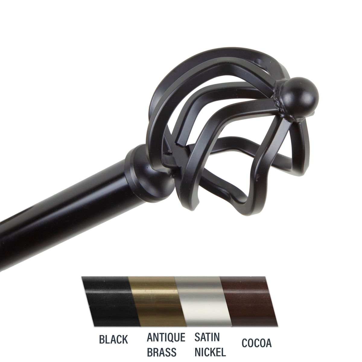 Giro 0.81 in. Curtain Rod, 120-170 in. - Black