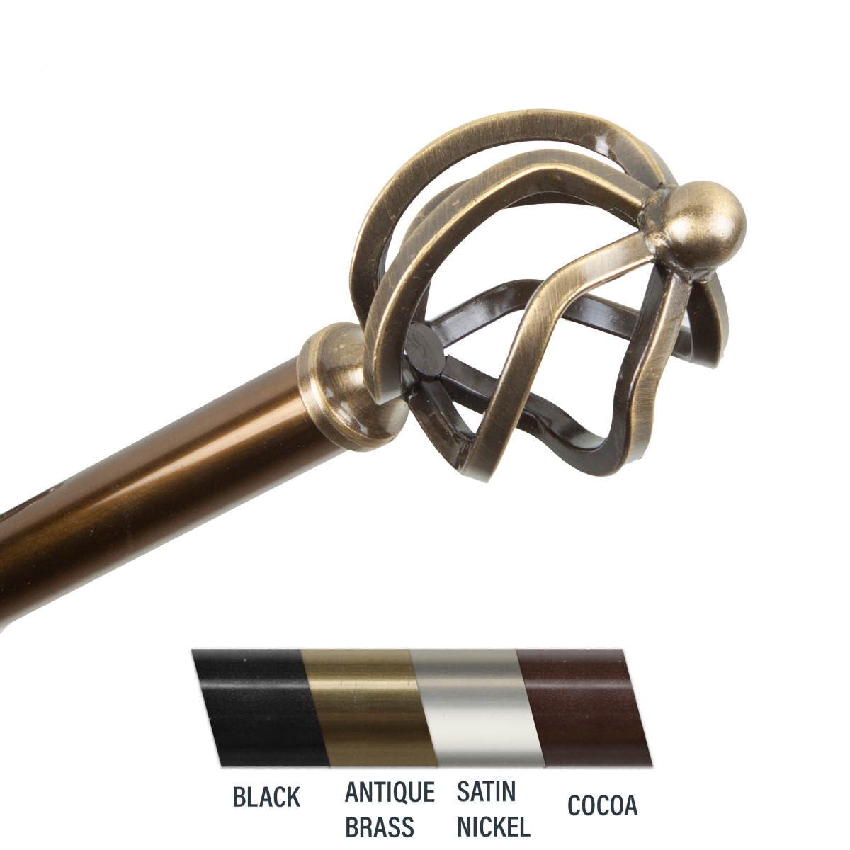 Picture of Central Design 4842-484 Giro 0.81 in. Curtain Rod, 48-84 in. - Antique Brass