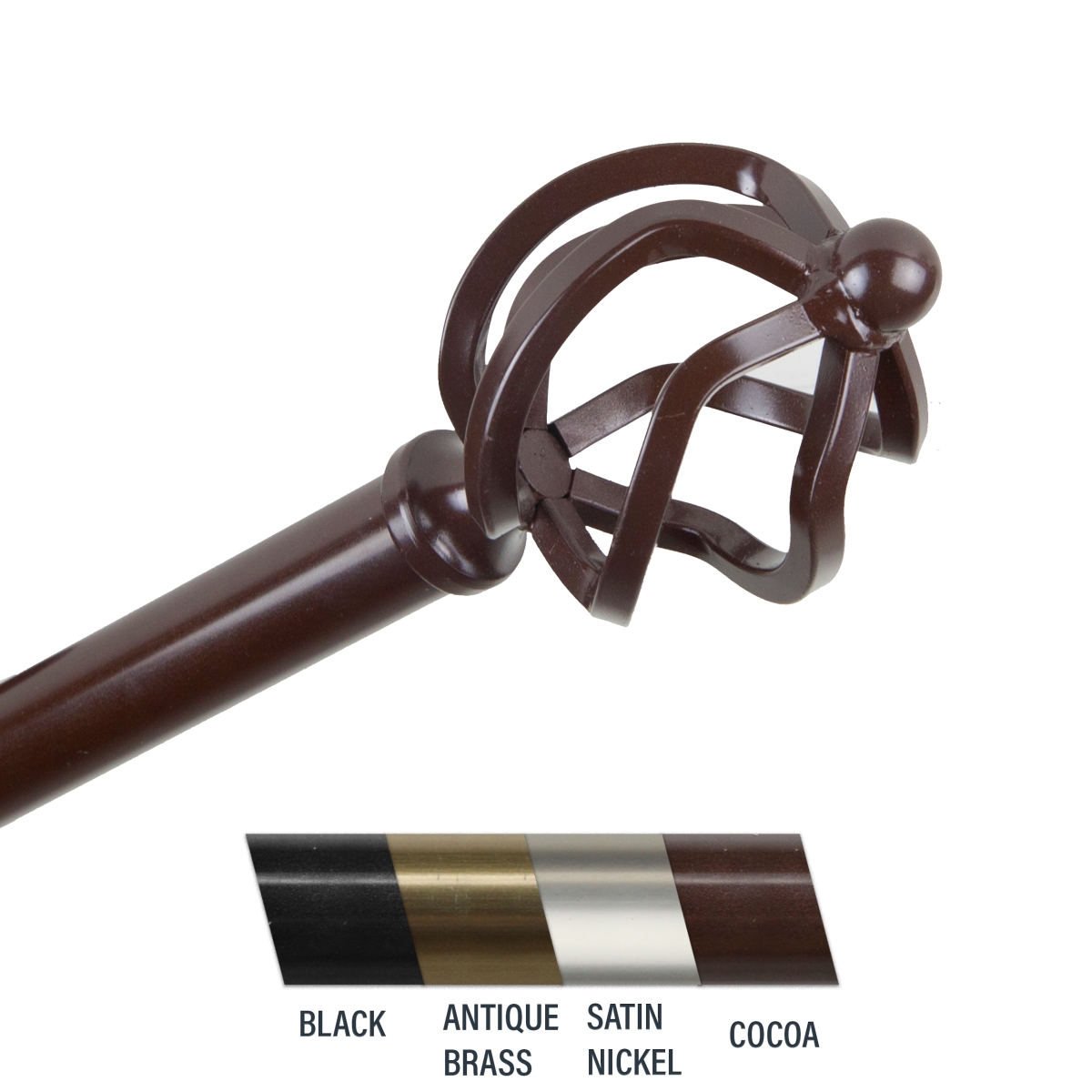 Giro 0.81 in. Curtain Rod, 28-48 in. - Cocoa