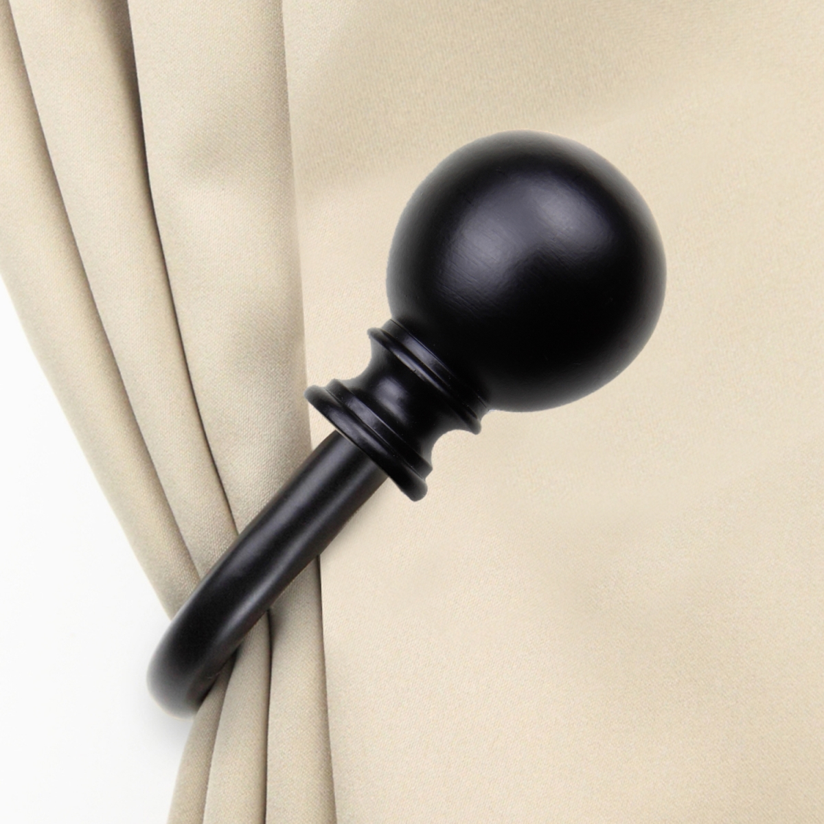 Jayden Curtain Holdback Set, Black - Set of 2