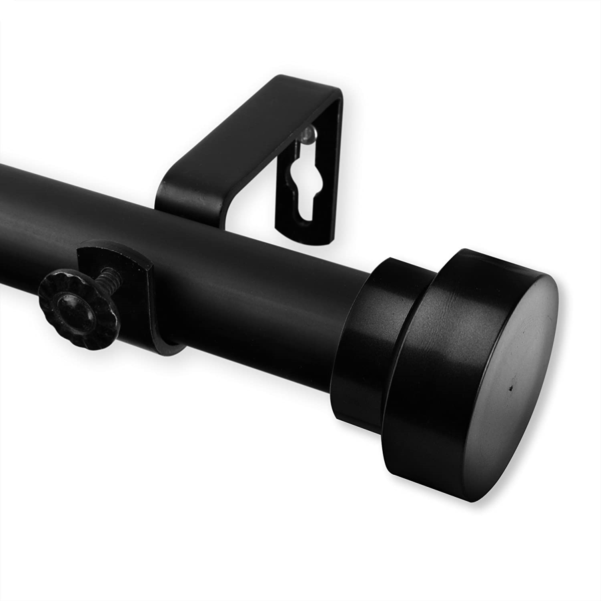 100-37-992CL 1 in. Cover Ceiling Curtain Rod or Room Divider for 120 to 170 in. Windows, Black