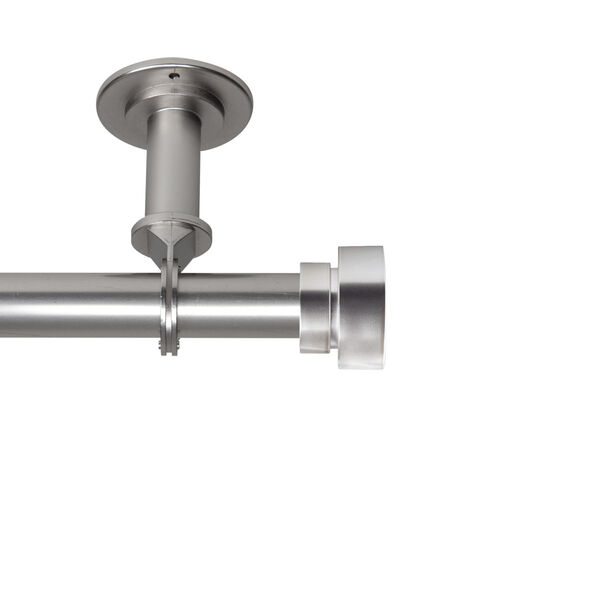 100-37-995CL 1 in. Cover Ceiling Curtain Rod or Room Divider for 120 to 170 in. Windows, Satin Nickel