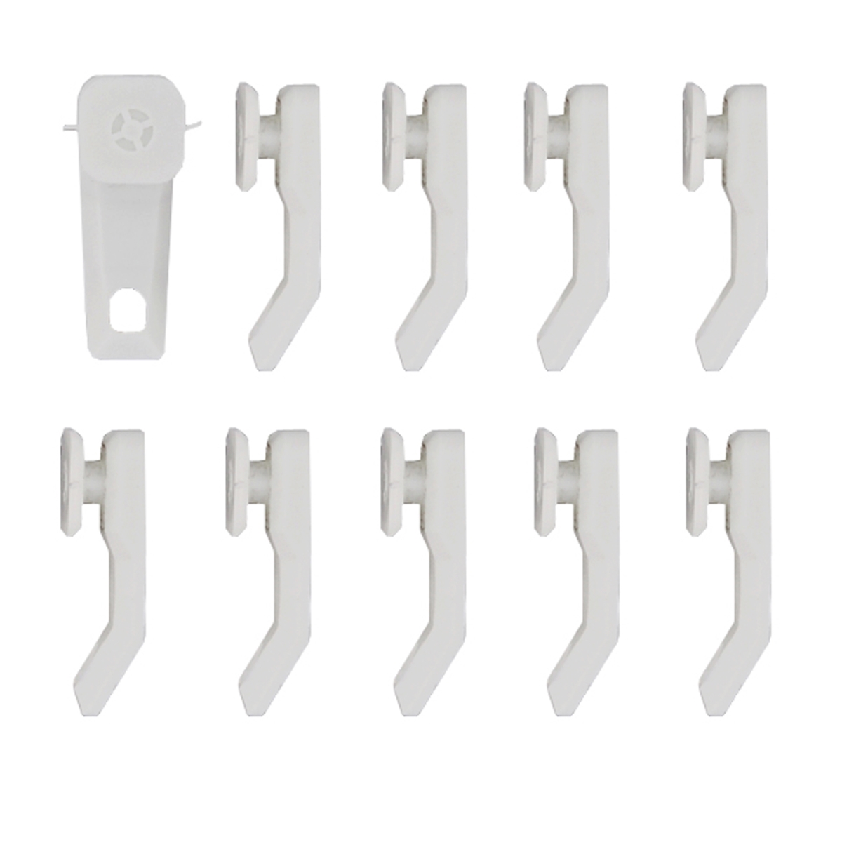 Traverse Rod Slider, White - Set of 10