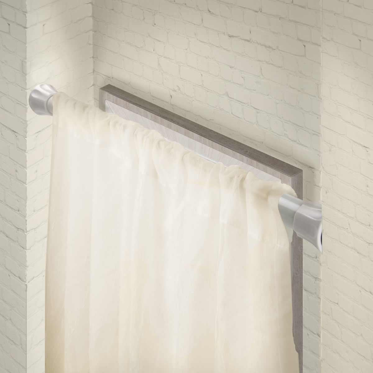 1 in. Twist-Lock Spring Tension Rod for 29 to 48 in. Windows, White