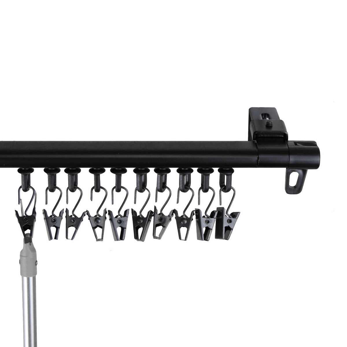 CT002848-12 Baton Draw Adjustable Track for 28 to 48 in. Windows, Black