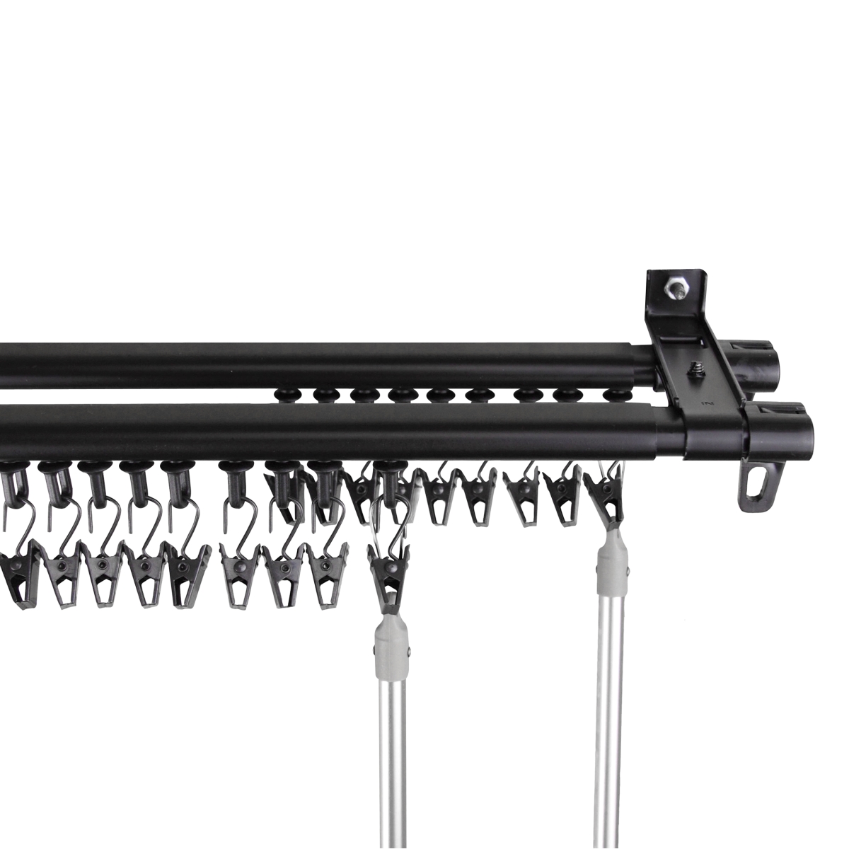 CT002848-12D Baton Draw Adjustable Double Track for 28 to 48 in. Windows, Black