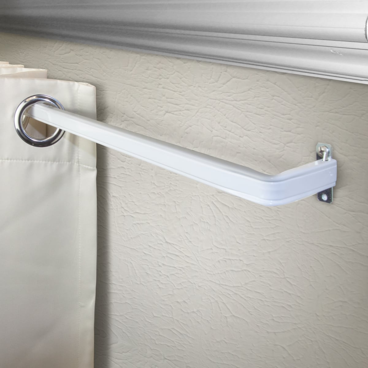 2 in. Clearance Single Lockseam Curtain Rod, Extends Upto 18 to 28 in.