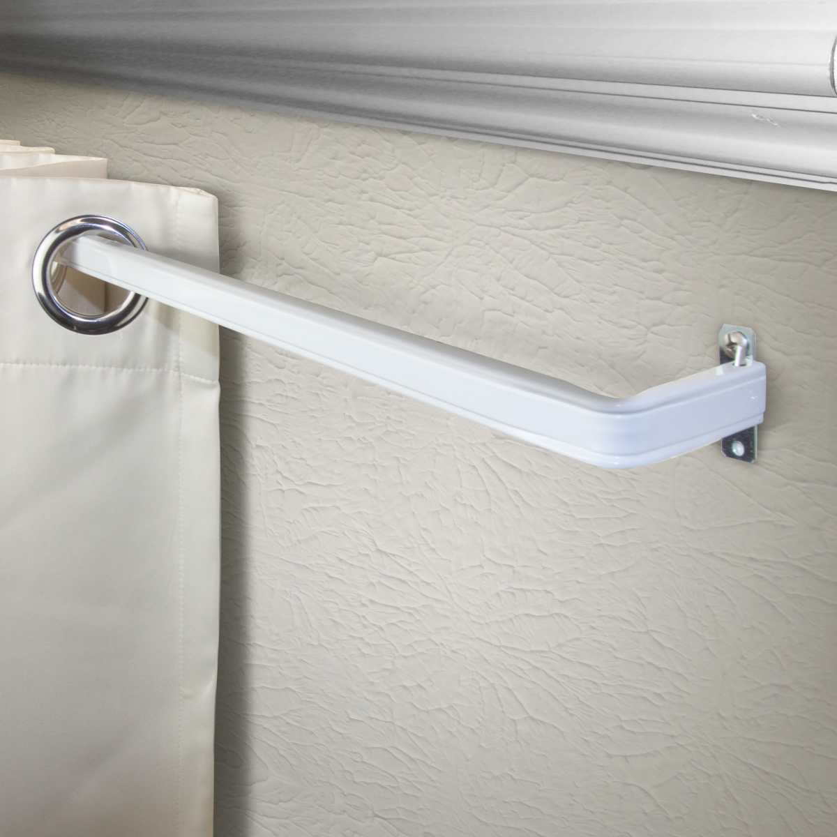 2 in. Clearance Single Lockseam Curtain Rod, Extends Upto 66 to 120 in.
