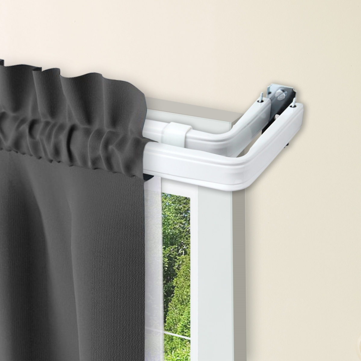Double Lockseam Curtain Rod, Extends Upto 84 to 120 in.