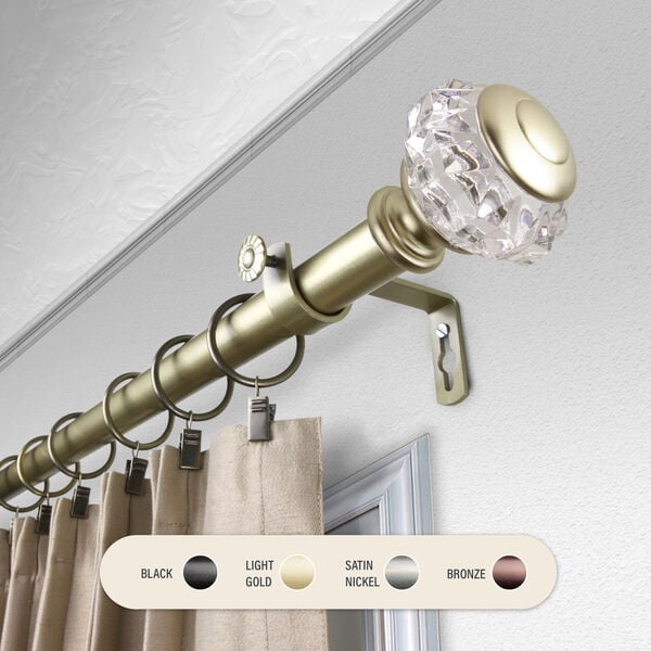 100-59-663 1 in. Lyla Curtain Rod with 66 to 120 in. Extension, Gold