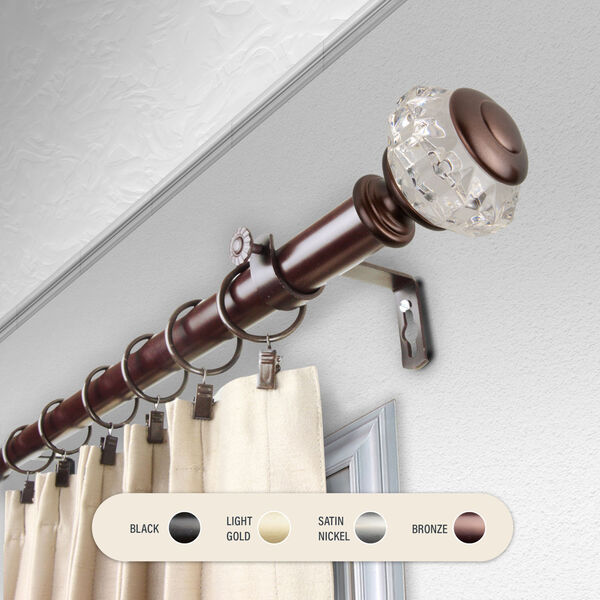 1 in. Lyla Curtain Rod with 48 to 84 in. Extension, Bronze
